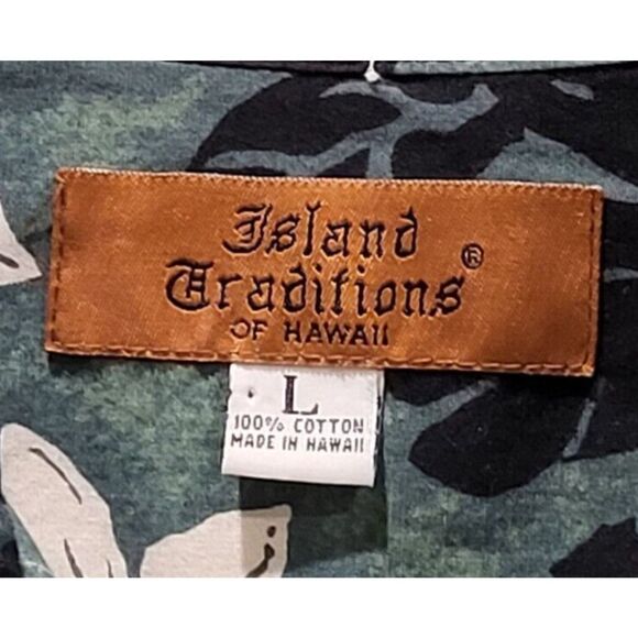 Vintage Island Traditions Men's Large Green Pullover Shirt Hawaii USA Made - Picture 2 of 16